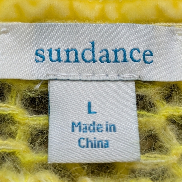 Sundance Pink Yellow White Stripes Loose Knit Long Sleeve Sweater L - Picture 5 of 7